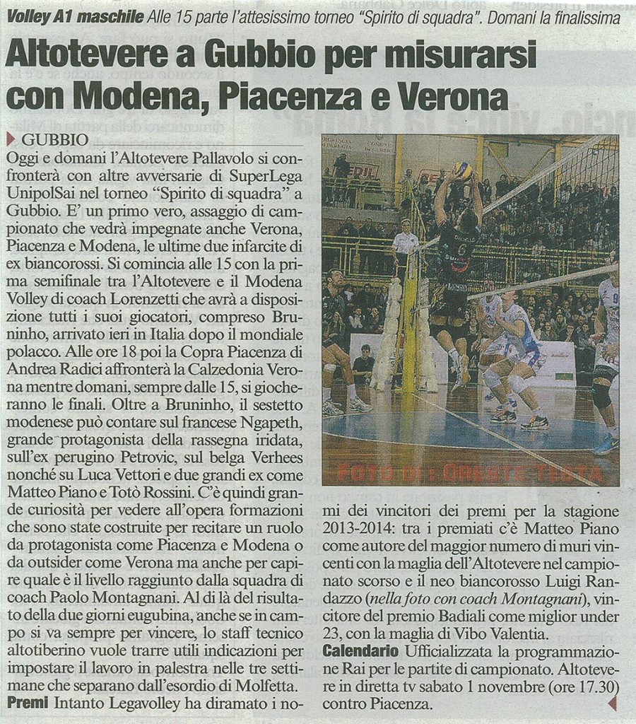 Corriere dell'Umbria - 04.10.14