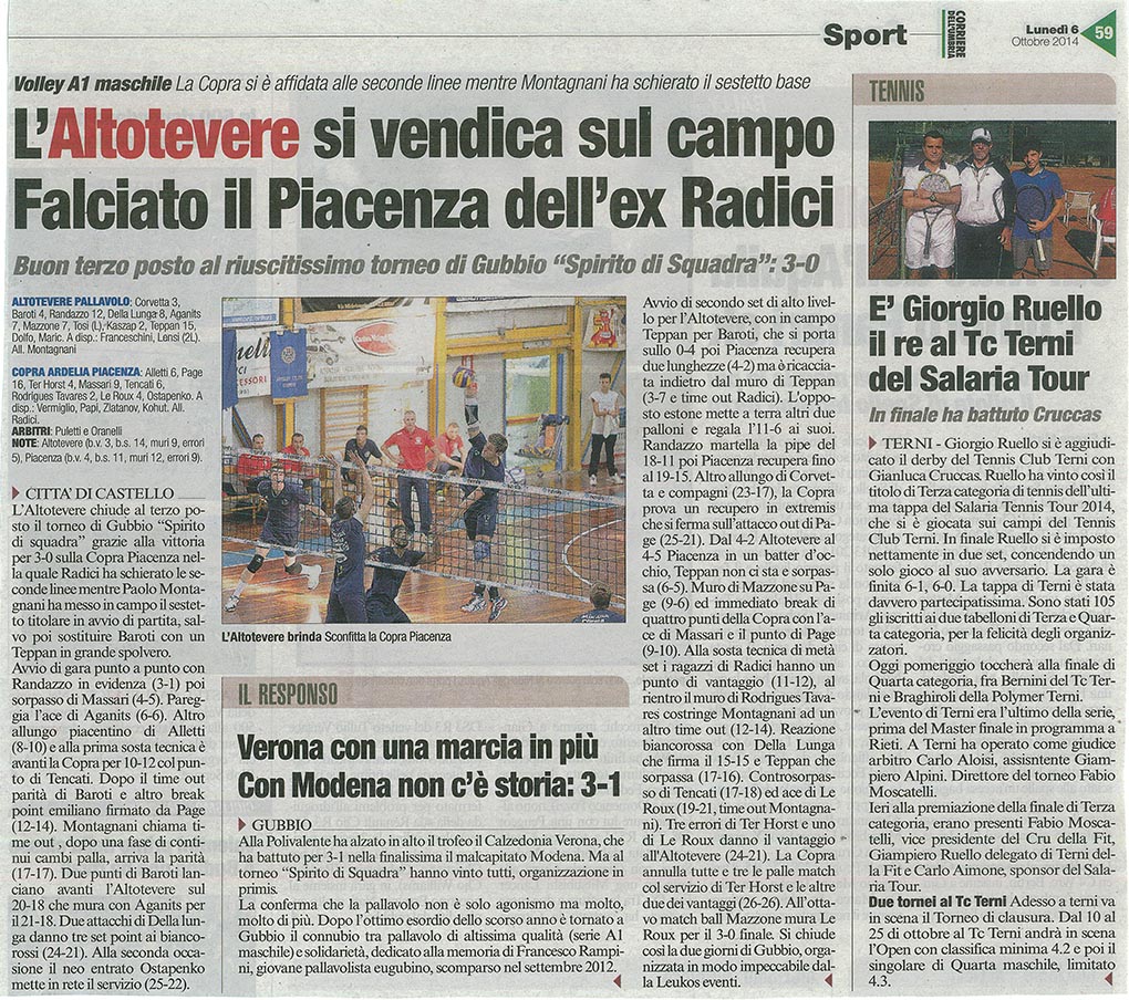 Corriere dell'Umbria - 06.10.14