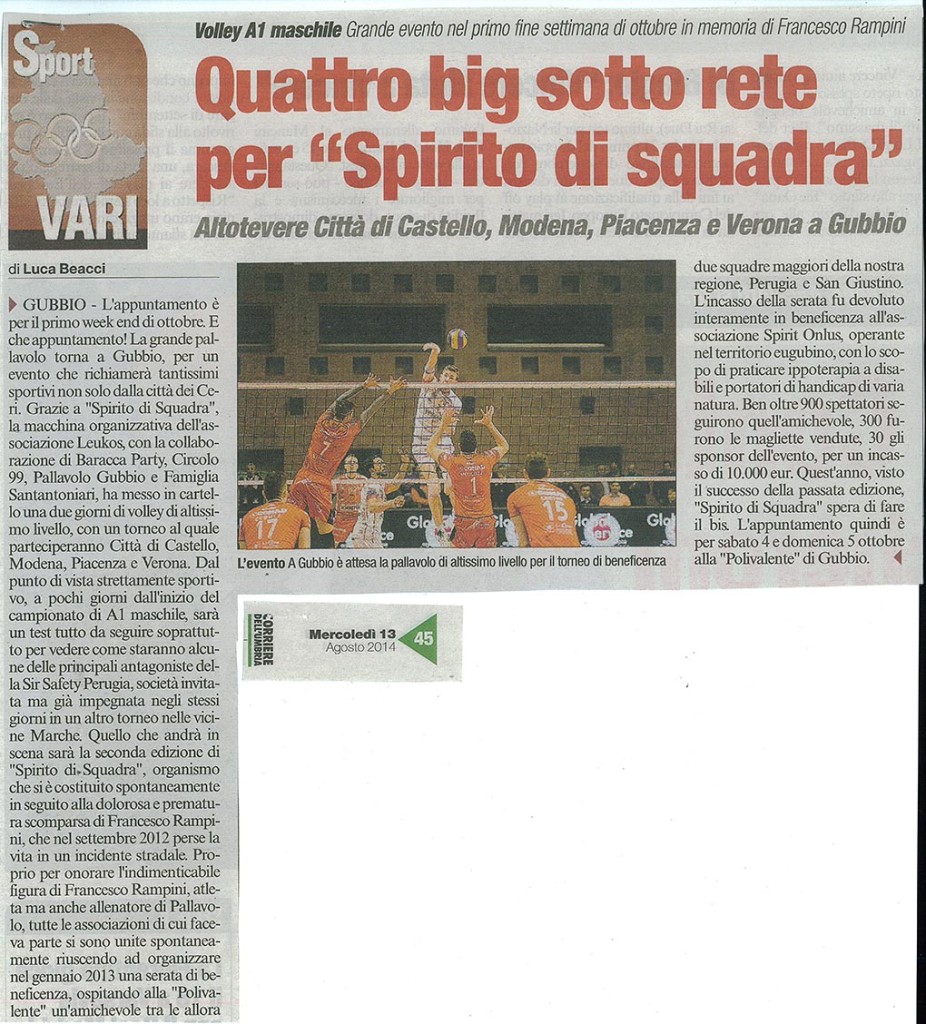 Corriere dell'Umbria - 13.08.14